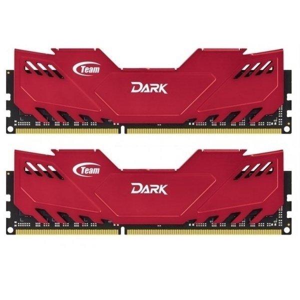 Память для ПК TEAM GROUP 16Gb DDR3 1600MHz Dark Series Red (2x8GB) (TDRED316G1600HC10ADC01) фото 