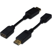 Перехідник DIGITUS DisplayPort to HDMI (AM/AF) 0.15m Black (AK-340408-001-S)