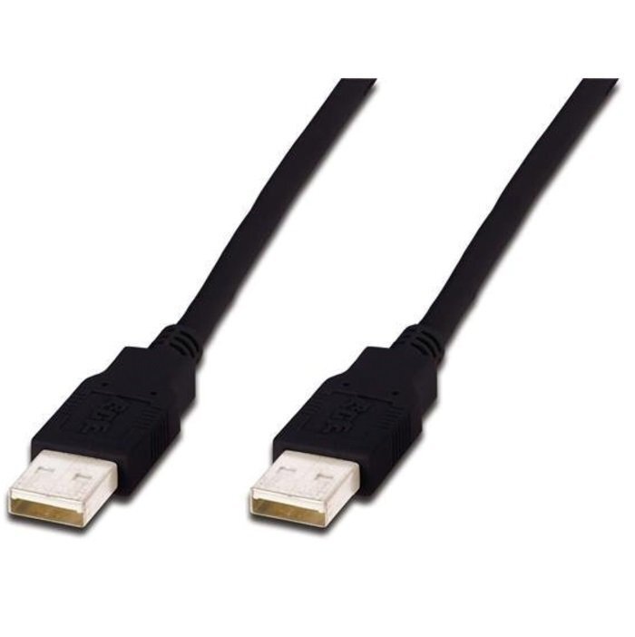 Кабель USB DIGITUS USB 2.0 AM/AM 1m, Black (AK-300100-010-S)фото1