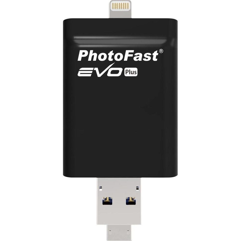 Накопитель USB PHOTOFAST i-Flashdrive EVO Plus 128Gb (USB3-microUSB/Lightning) Black фото 