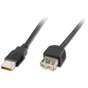 Кабель USB (AM/AF) удлинитель Digitus 3m, Black (AK-300200-030-S)