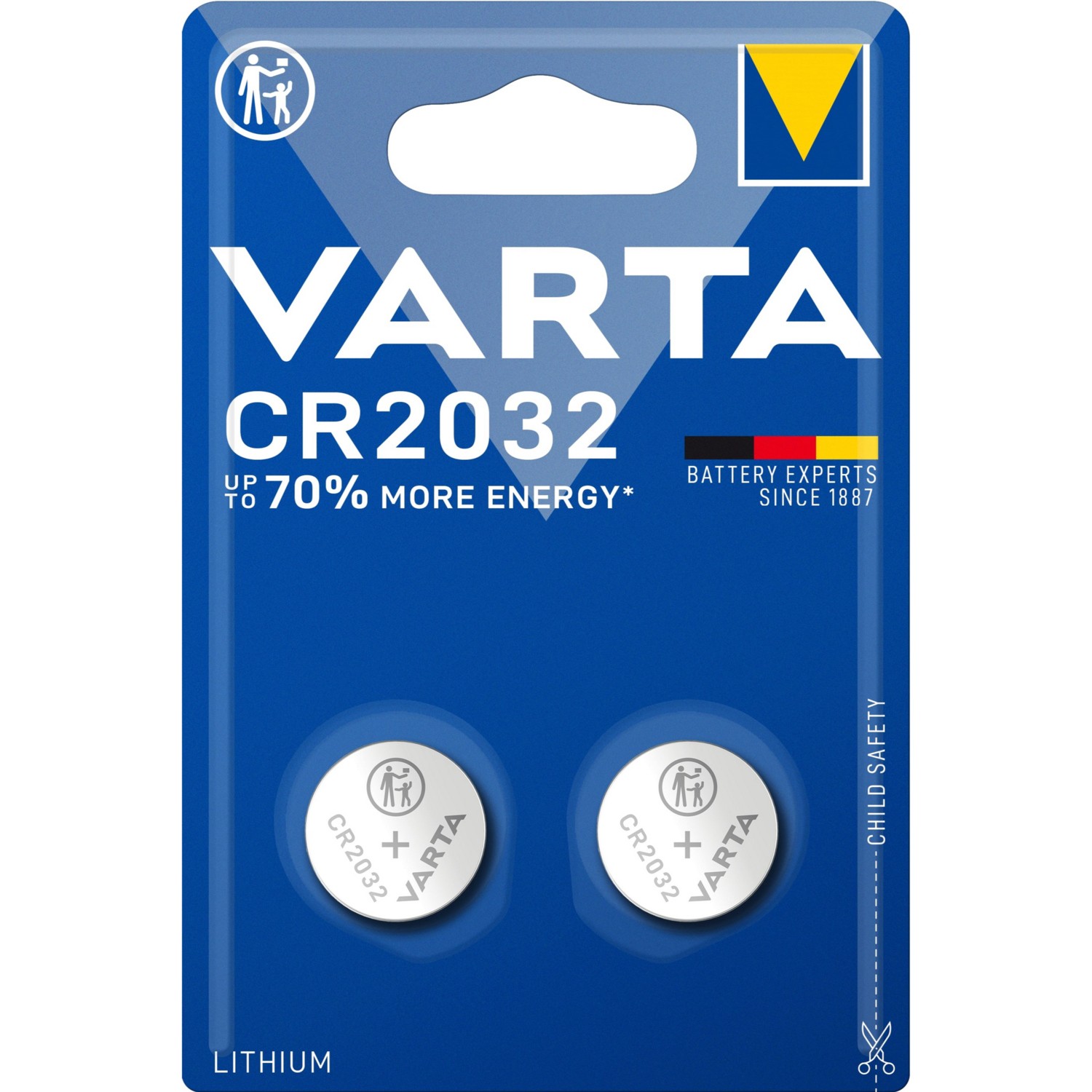 Батарейка VARTA CR 2032 BLI 2 LITHIUM (06032101402)фото