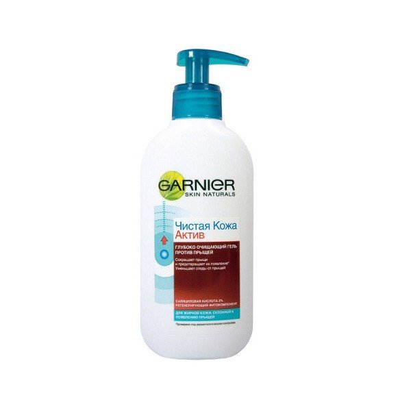 

Очищающий гель Garnier Skin Naturals Чистая кожа Актив против прыщей с абсорбирующим углем 200мл