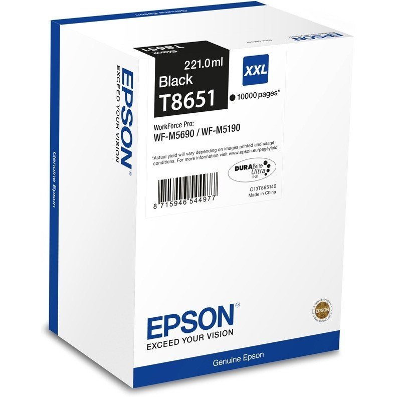  Картридж струменевий EPSON WF-M5190/WF-M5690 black, 10 000 стр (C13T865140) фото