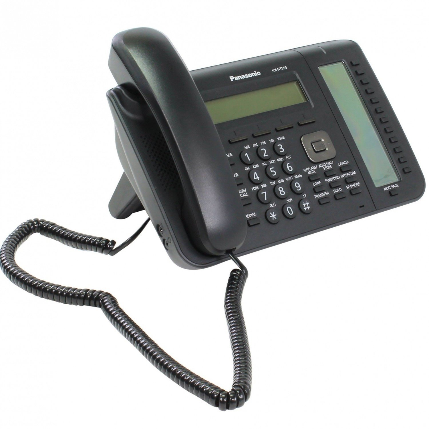 Проводной IP-телефон Panasonic KX-NT553RU-B Black для АТС Panasonic KX-TDE/NCP/NS фото 