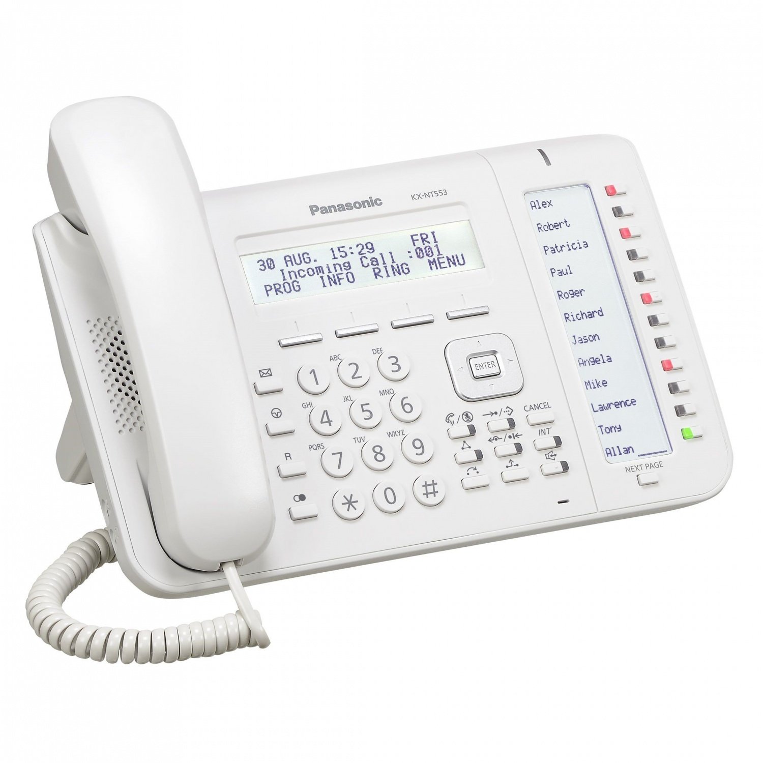 Проводной IP-телефон Panasonic KX-NT553RU White для АТС Panasonic KX-TDE/NCP/NS фото 