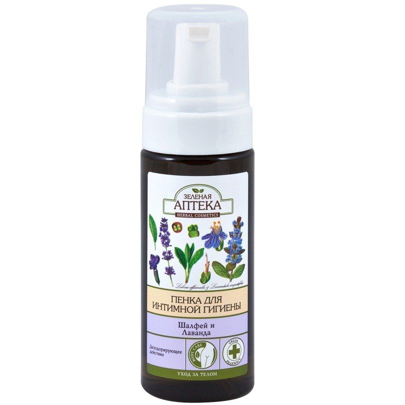 Пенка для интимной гигиены Green Pharmacy Шалфей и лаванда 150 мл фото 1