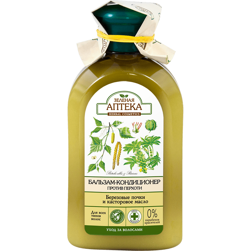 Кондиционер Green Pharmacy Против перхоти березовые почки и касторовое масло 300 мл фото 1