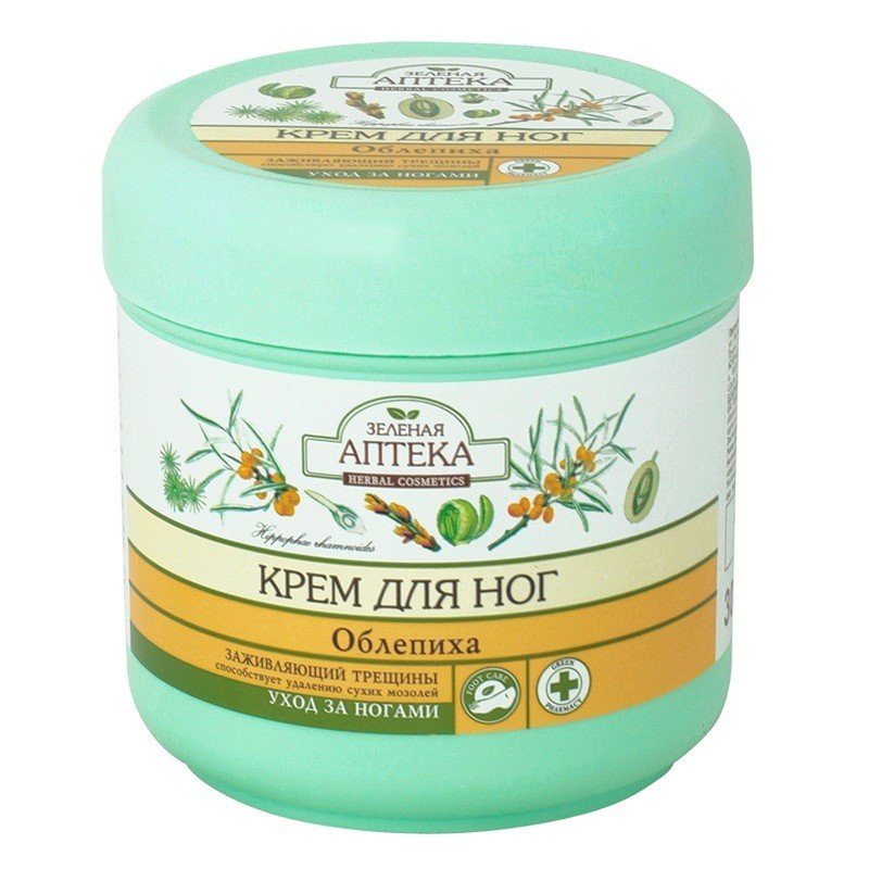 Крем для ног Зеленая аптека Заживляет трещины и способствует удалению сухих мозолей 300 мл фото 1