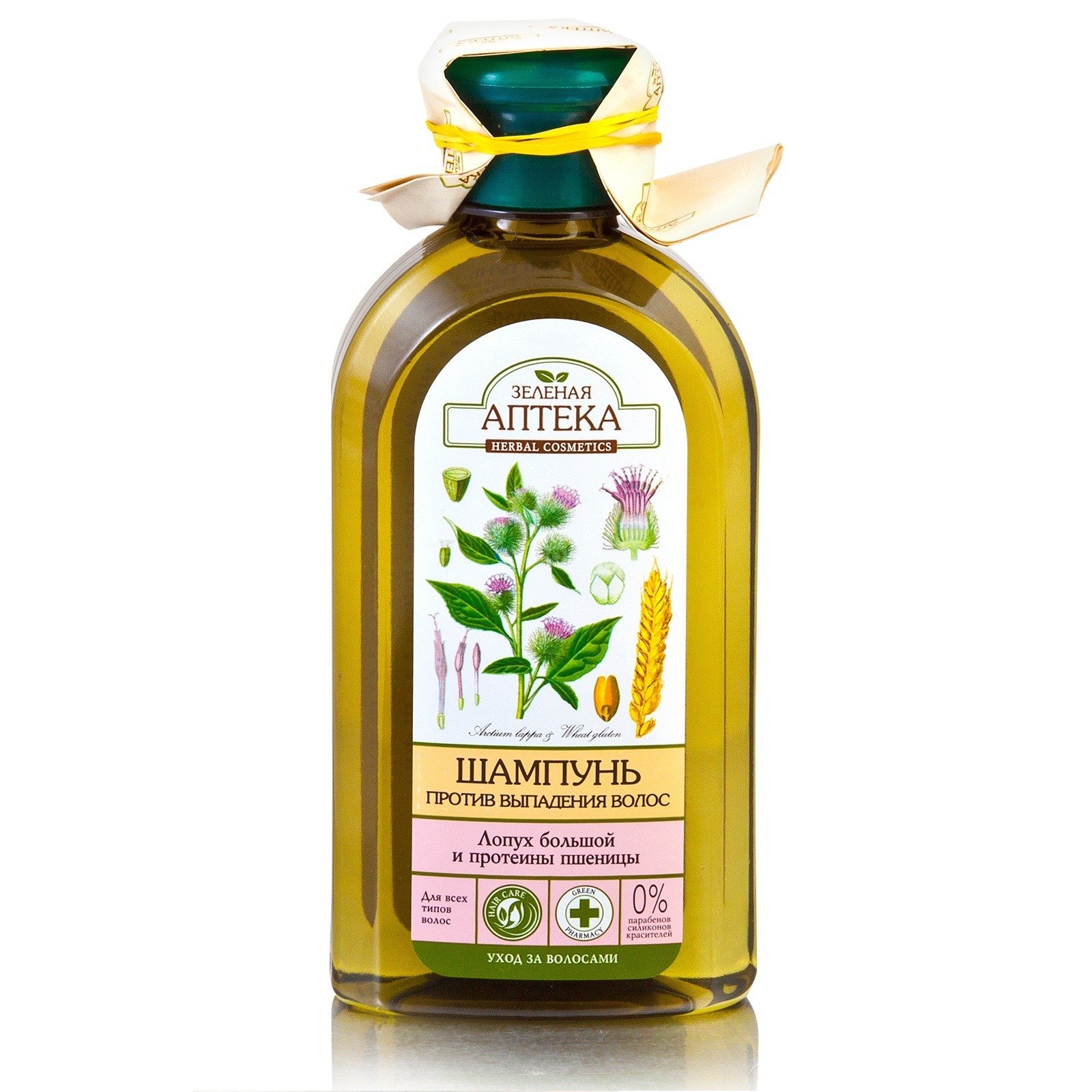 Шампунь для волос Зеленая Аптека Лопух большой для всех типов волос 350 мл фото 1