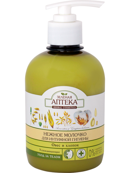 

Молочко для интимной гигиены Green Pharmacy Овес и хлопок 370 мл