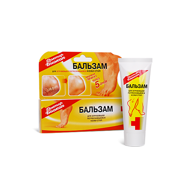 Бальзам для ног Доктор Биокон для огрубевшей потрескавшейся кожи стоп, 75 гр.