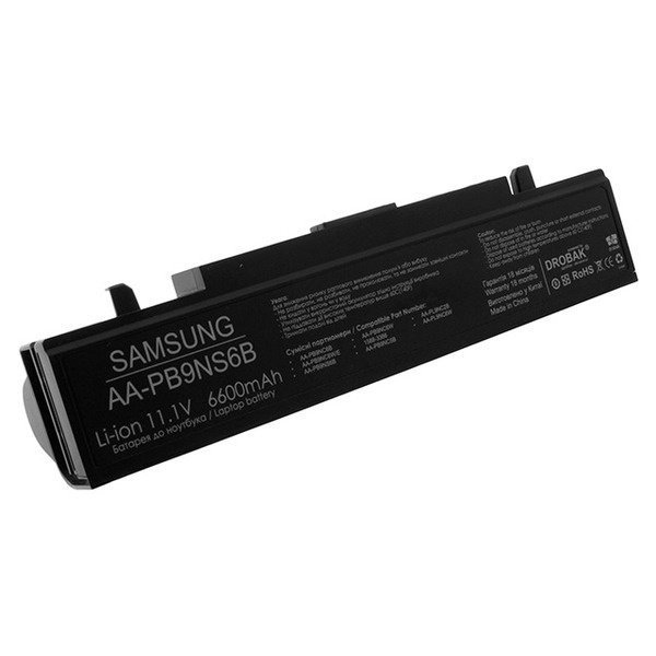 Аксессуар к ноутбуку Drobak Аккумулятор для ноутбука SAMSUNG AA-PB9NS6B/Black/11,1V/6600mAh/6Cells (102 153) фото 