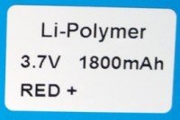 Аккумулятор для mBot Li-Po 3.7V 1800mAh RED(+)