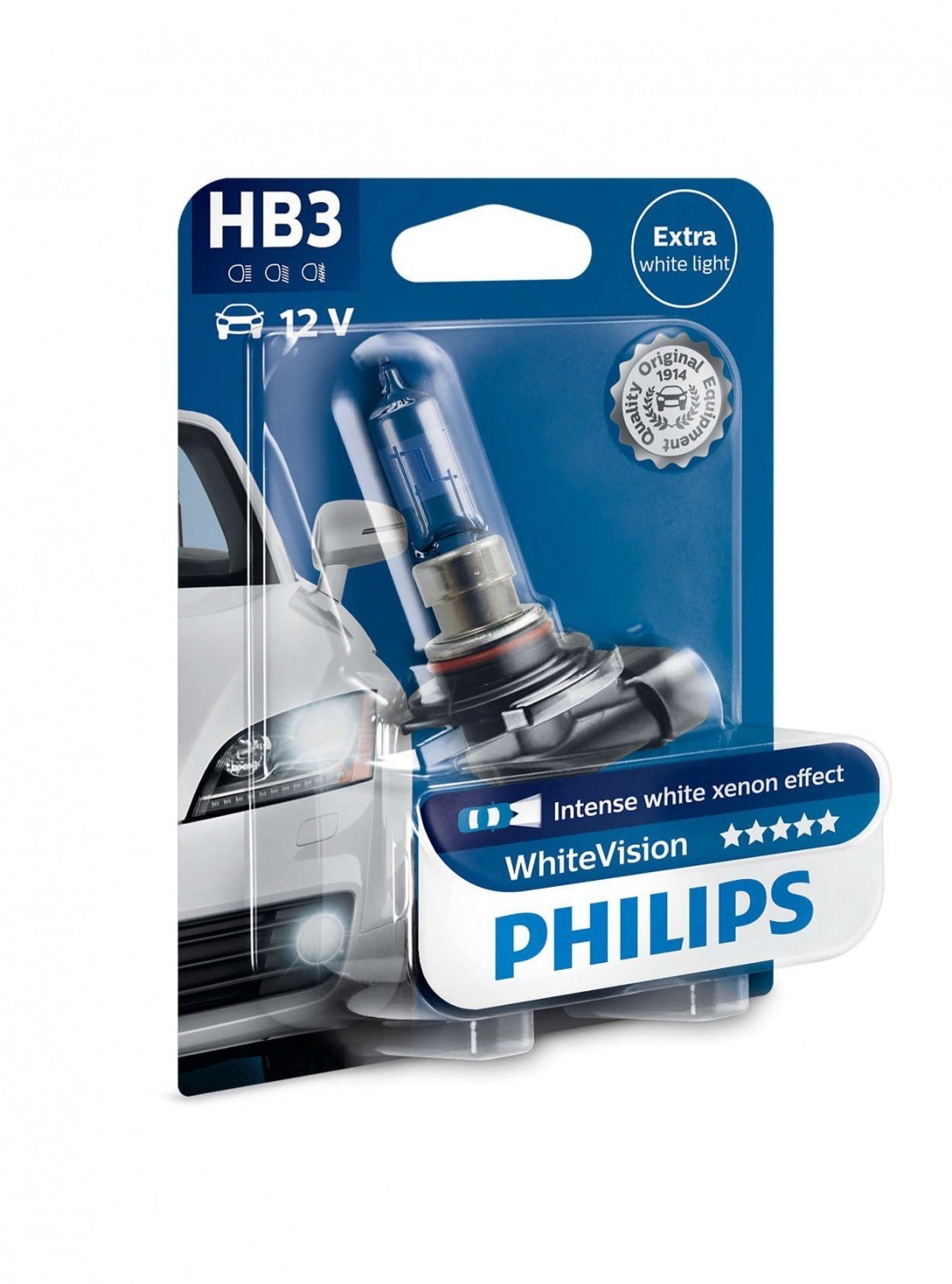 Лампа галогенова Philips HB3 WhiteVision + 60% (9005WHVB1)фото