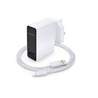 ЗУ сетевое МС CAPDASE USB Power Adapter&amp;Cable Ampo K1 Lightning White (2.4 A) фото 