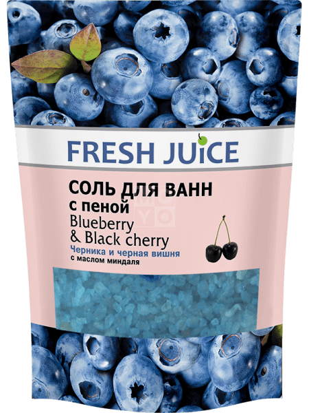 Соль для ванн с пеной Fresh Juice дой-пак Blueberry & Black Cherry 500 мл.