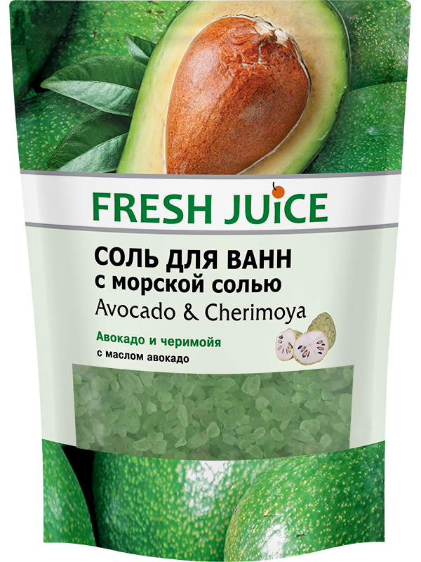 Соль для ванн Fresh Juice дой-пак Avocado & Cherimoya 500 мл. фото