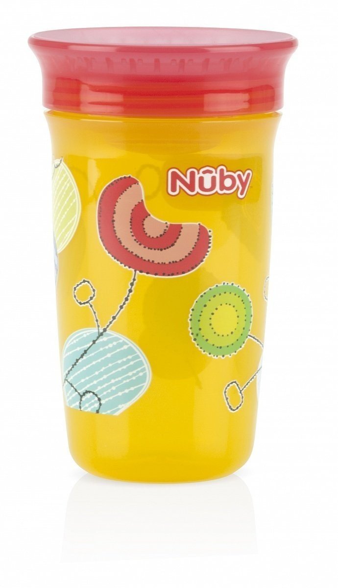 Чашка-непроливайко 360 Nuby з кришкою 300ml жовта (10411yllwred)фото