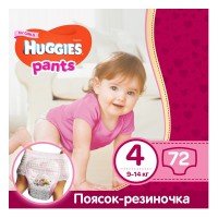 Подгузник Huggies Pants 4 для девочек (9-14 кг) 72 шт