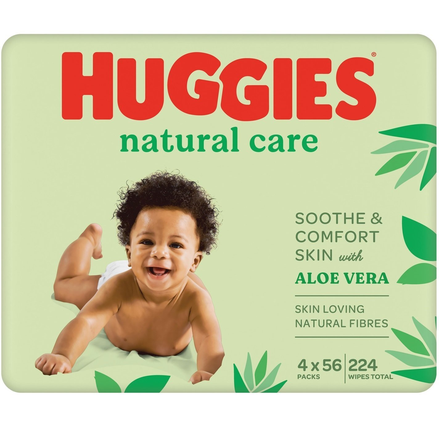 Салфетки влажные Huggies Natural Care Quad 56*4шт фото 1