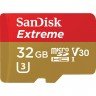 Карта пам'яті Sandisk microSDHC 32GB V30 A1 UHS-I U3 R100/W60MB/s 4K Extreme + SD-адаптер