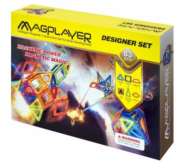 

Конструктор Magplayer магнитный набор 83 эл. MPA-83
