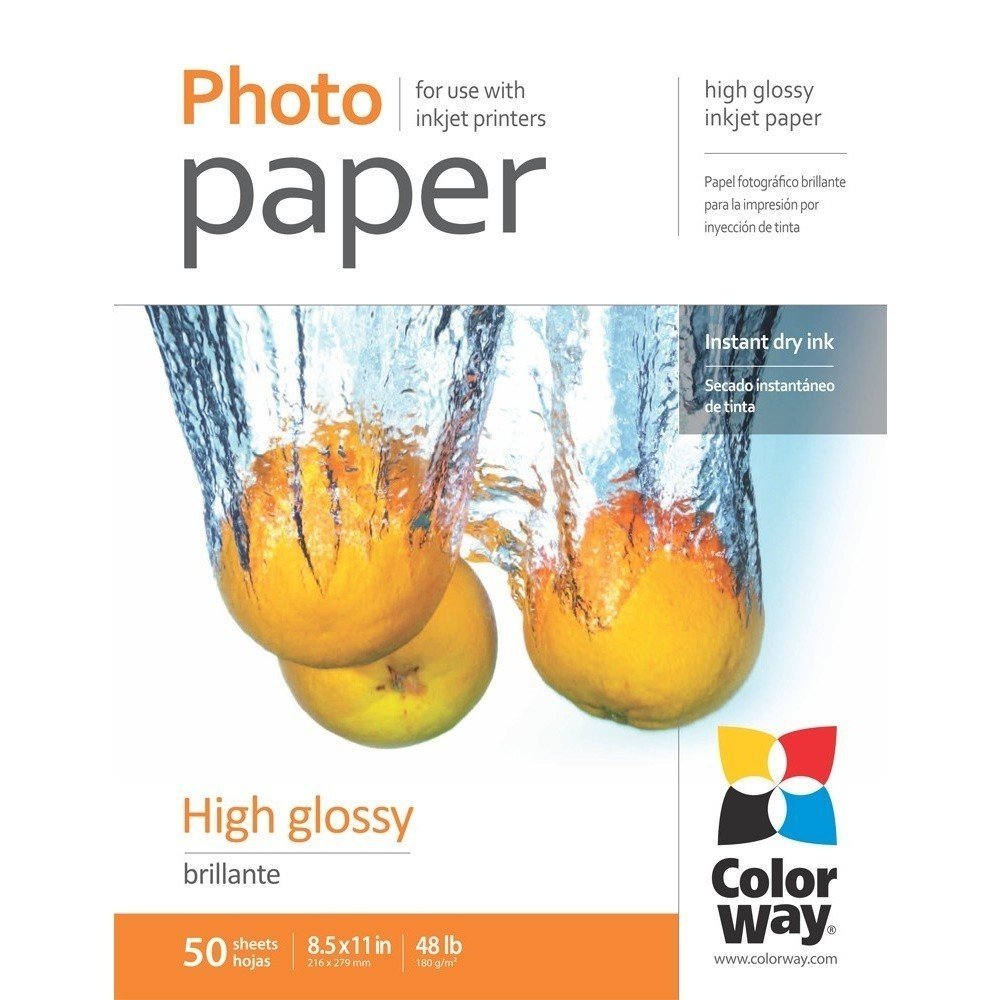 Бумага ColorWay глянц. 180г/м, LT PG180-50 карт.уп. (PG180050LT) фото 