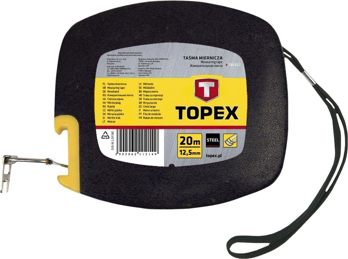 Лента измерительная TOPEX стальная 20м 28C412 фото 