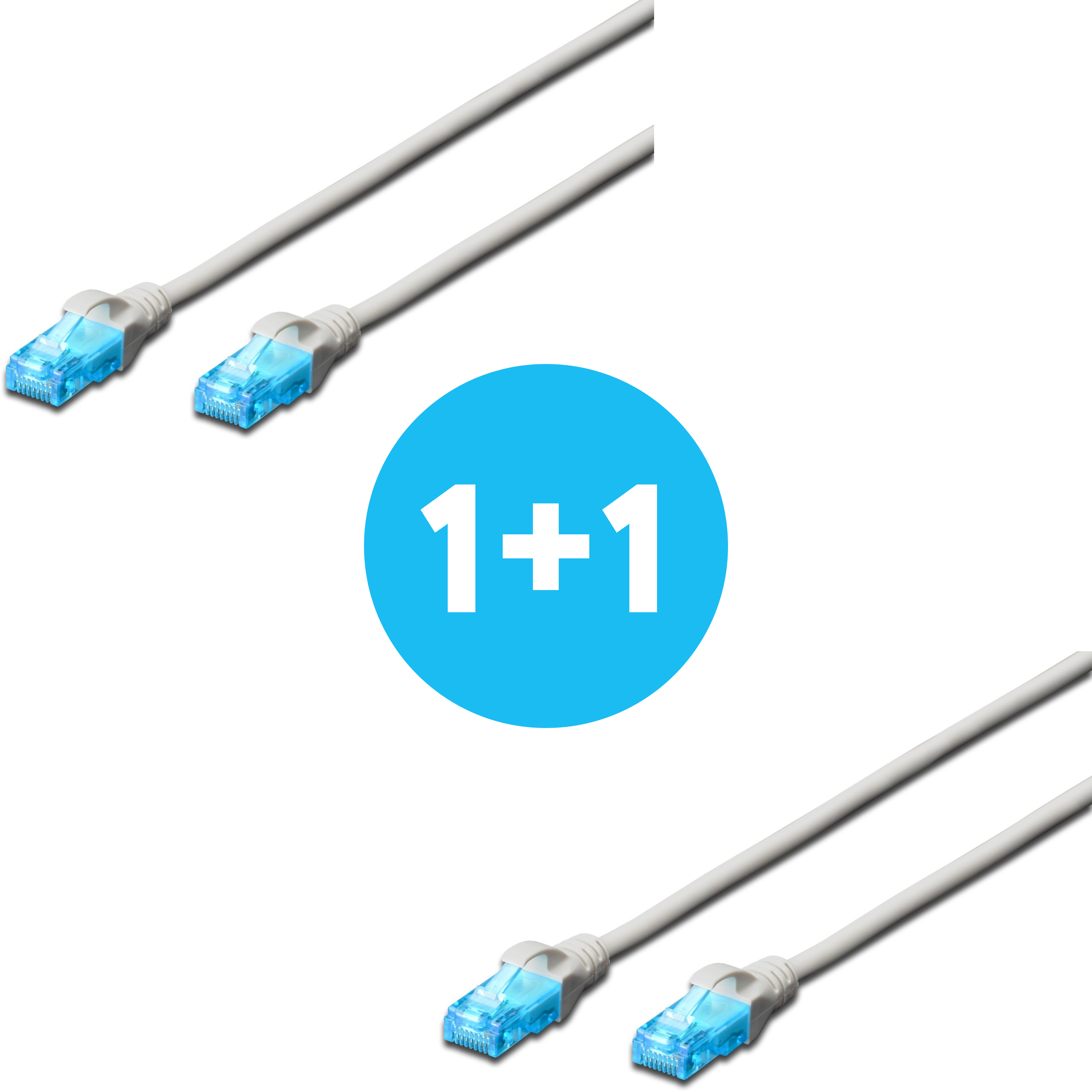 Патч-корд DIGITUS CCA CAT 5e UTP, 20м, AWG 26/7, PVC, Grey (DK-1512-200) фото 1