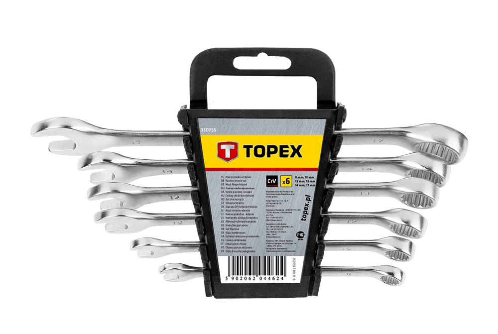 Набор ключей комбинированных TOPEX 35D755 8-17мм 6шт. фото 
