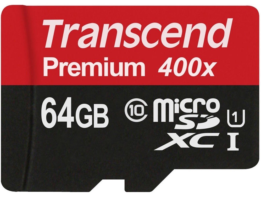 Карта памяти Transcend microSDXC 64GB Class 10 UHS-I Premium R45MB/s + SD-адаптер фото 1