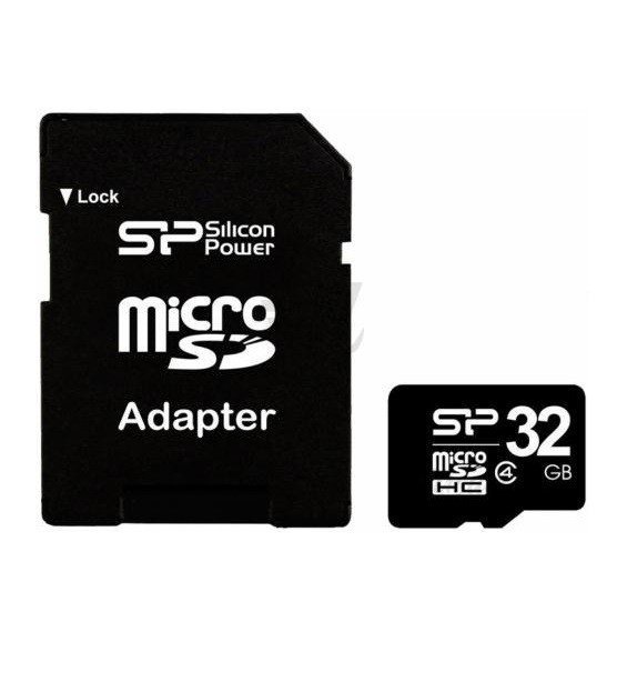 Карта памяти Silicon Power microSDHC 32GB Class 4 + SD-адаптер фото 