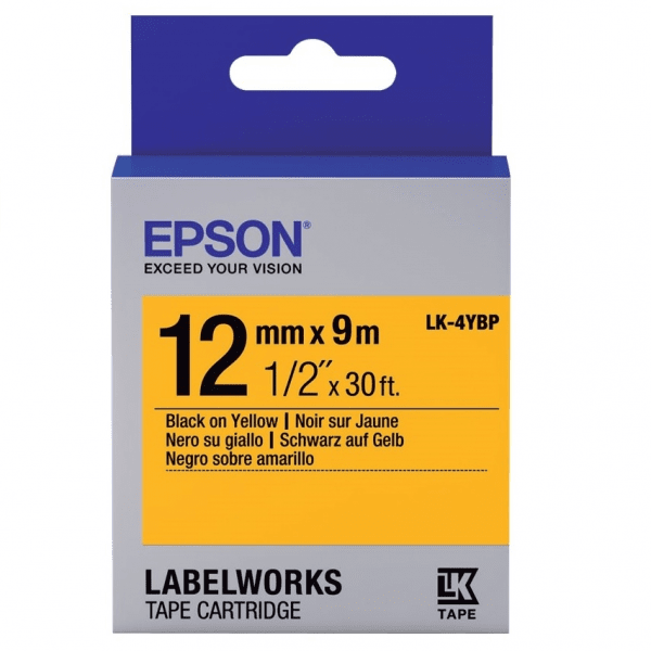 Акція на Лента Epson LK4YBP принтеров LW-300/400/400VP/700 Pastel Black/Yellow 12mm/9m від MOYO
