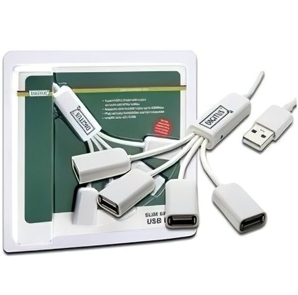 Акція на USB хаб USB 2.0, Digitus 4 порта,  пассивный, White (DA-70216) від MOYO
