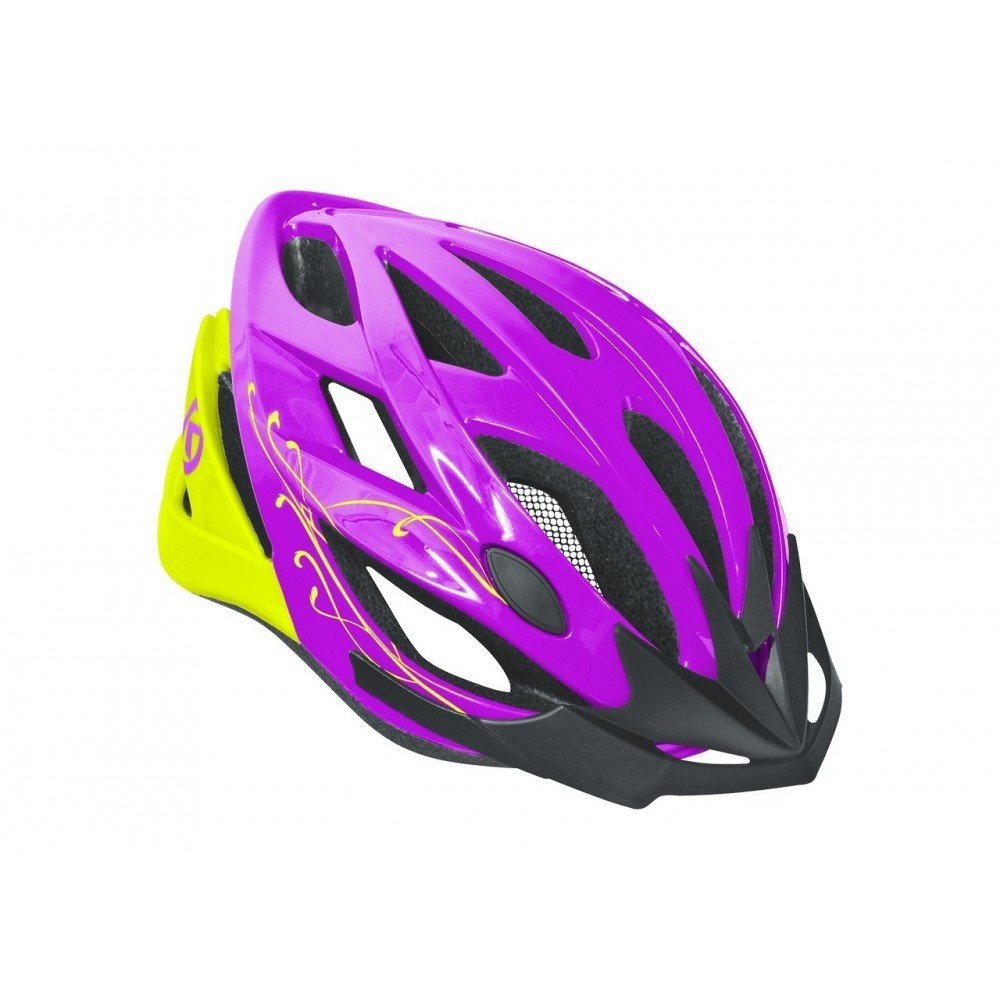 Велосипедный шлем KLS Diva Violet-Lime (р.M-L) фото 