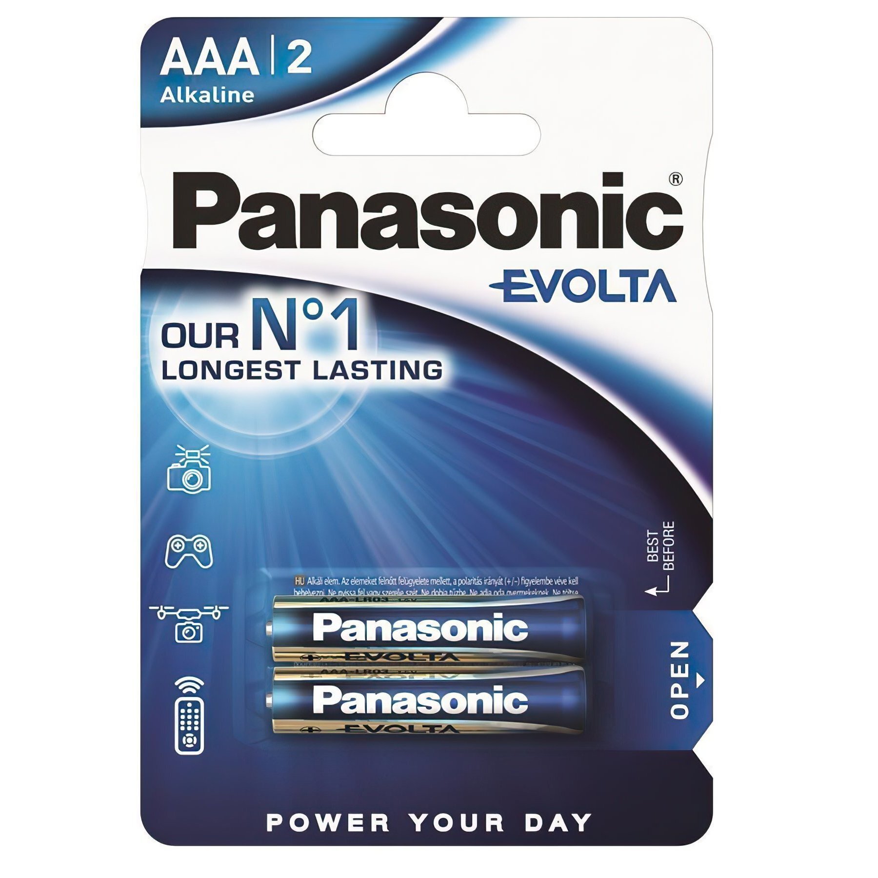 Батарейка Panasonic EVOLTA AAA BLI 2 ALKALINE (LR03EGE/2BP)фото1