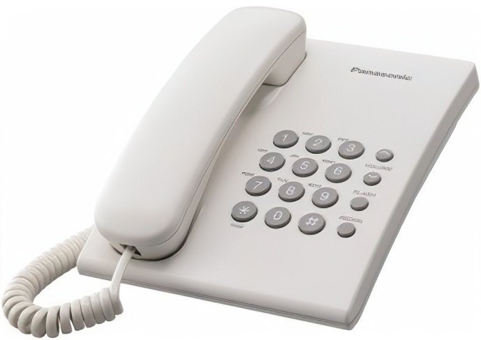  Телефон шнуровий Panasonic KX-TS2350UAW White фото1