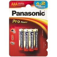 Батарейка Panasonic PRO POWER AAA BLI 6 (4+2) ALKALINE (LR03XEG/6B2F)