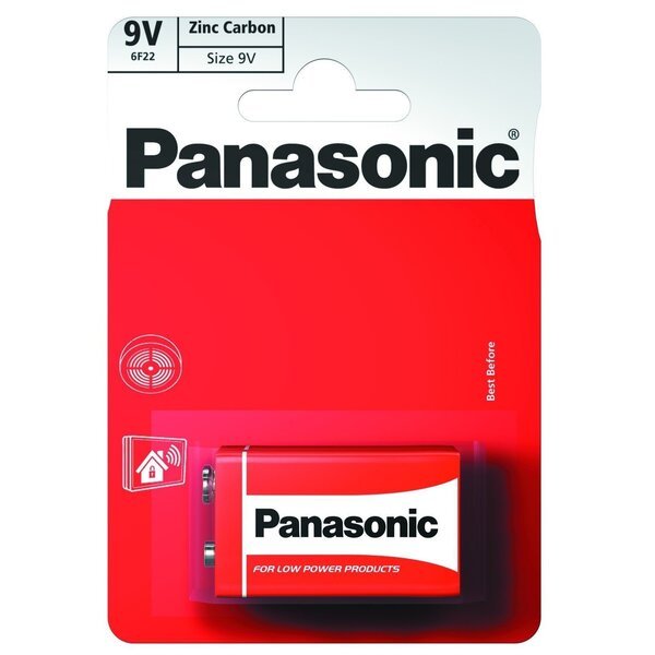 Акція на Батарейка Panasonic Red Zinc 6F22 BLI 1 Zink-Carbon (6F22REL/1BP) від MOYO