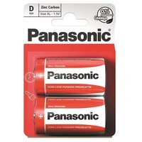 Батарейка Panasonic Red Zinc R20 BLI 2 Zink-Carbon (R20REL/2BPR)