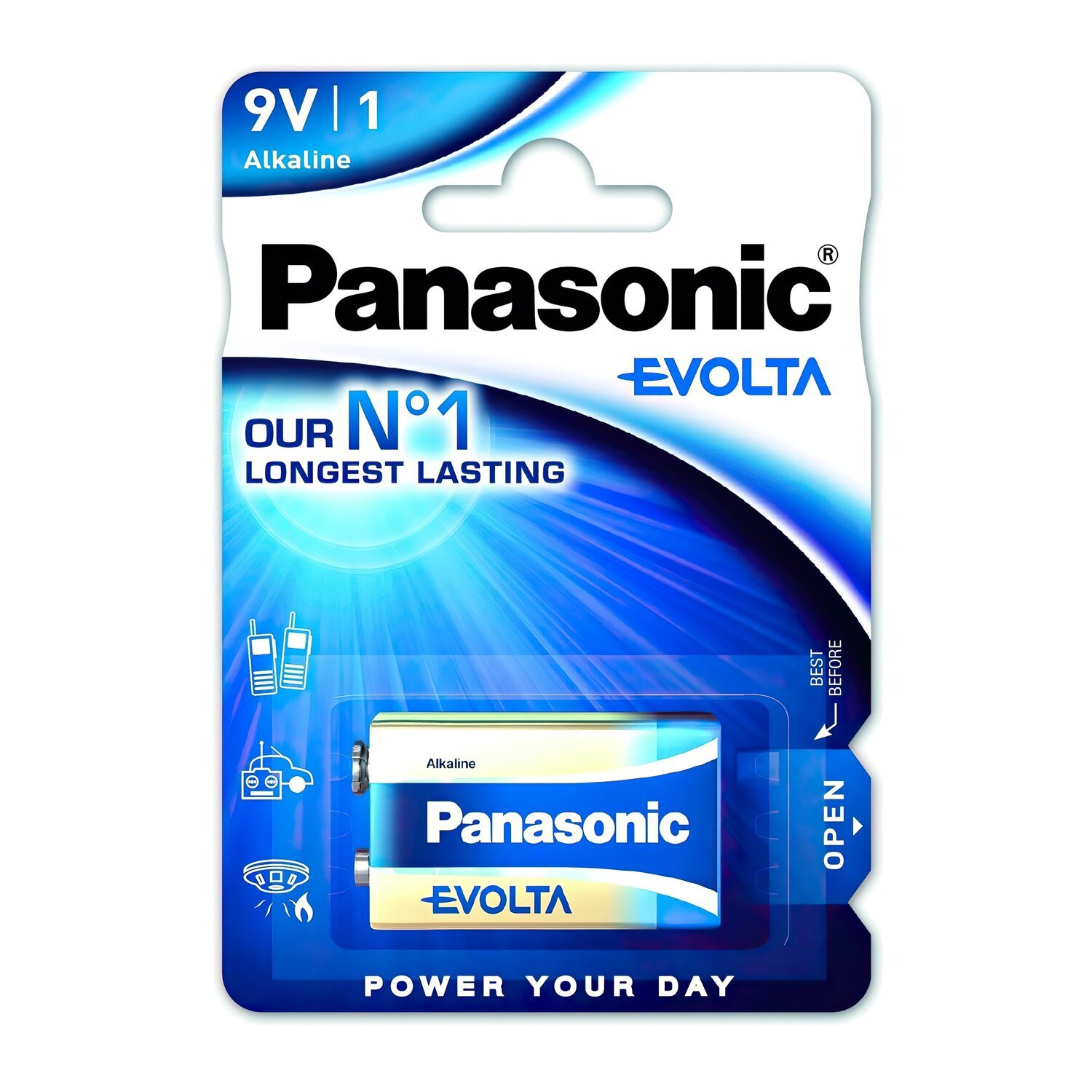 Батарейка Panasonic EVOLTA 6LR61 BLI 1 ALKALINE (6LR61EGE/1BP)фото