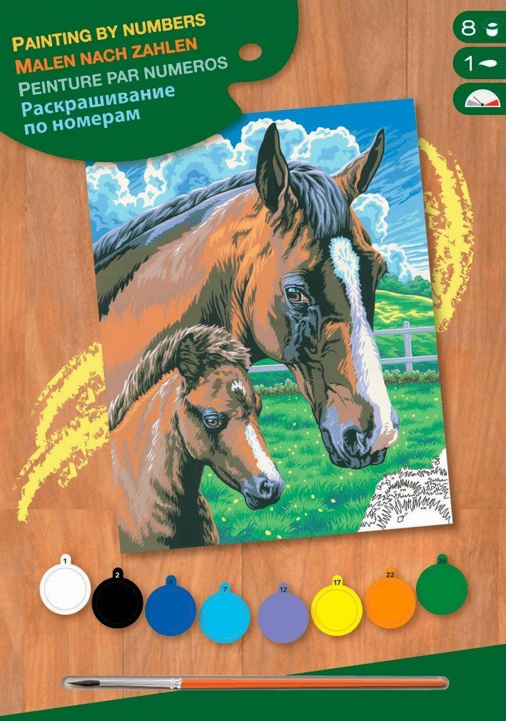 Набор для творчества Sequin Art PAINTING BY NUMBERS JUNIOR Horse and Foal (SA0030) фото 