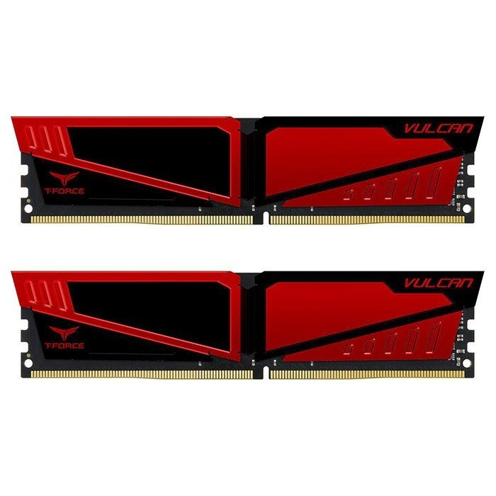 Память для ПК TEAM DDR4 2666 16GB (2x8GB) T-Force Vulcan Red (TLRED416G2666HC15BDC01) фото 