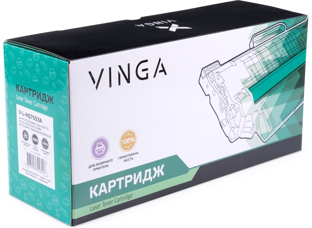 Картридж лазерный Vinga для HP Q7553/Q5949A, Canon 708/715 (V-L-HQ7553A) фото1