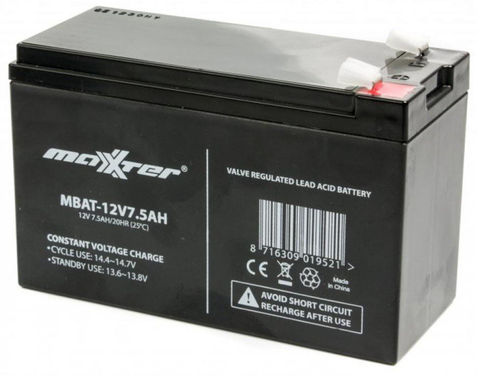 Акумуляторна батарея Maxxter 12V 7.5Ah (MBAT-12V7.5AH) фото1