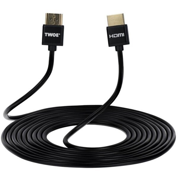 Акція на Кабель HDMI 2Е (AM/AM) V2.0, Ultra Slim, Aluminium, Black 3m (2EW-1119-3m) від MOYO