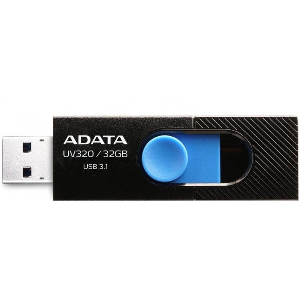 Накопитель USB 3.1 ADATA UV320 32GB Black/Blue (AUV320-32G-RBKBL) фото1