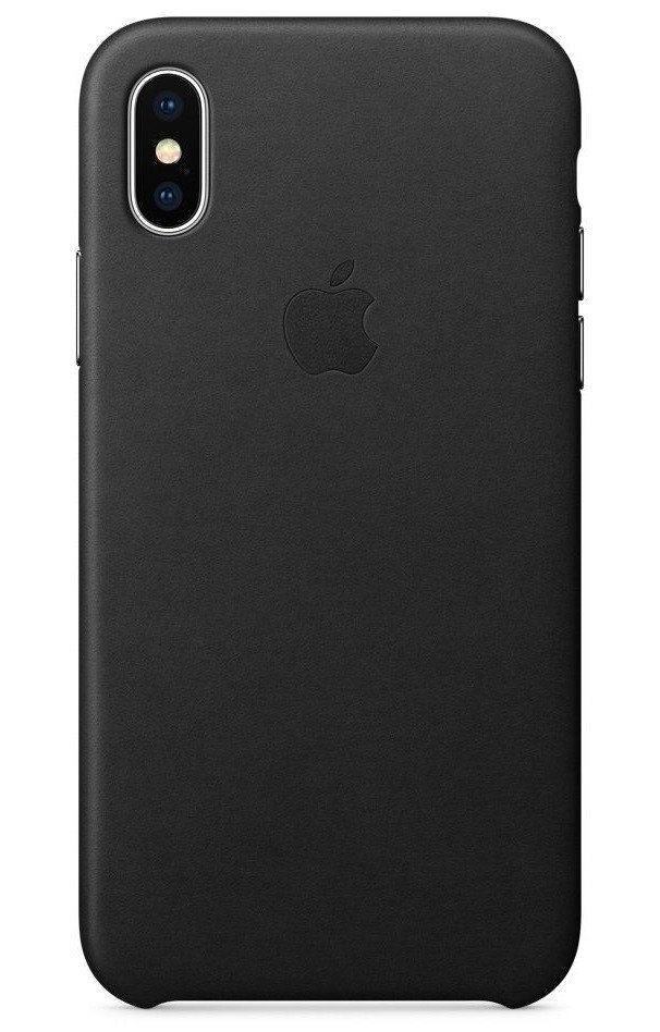 Чехол Apple Leather Case для iPhone X Black (MQTD2ZM/A) фото 