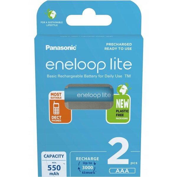 Акумулятор Panasonic Eneloop NI-MH Lite AAA 550 мАг, 2 шт. (BK-4LCCE/2BE)